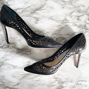 Jimmy Choo Black Laser Cut Heel